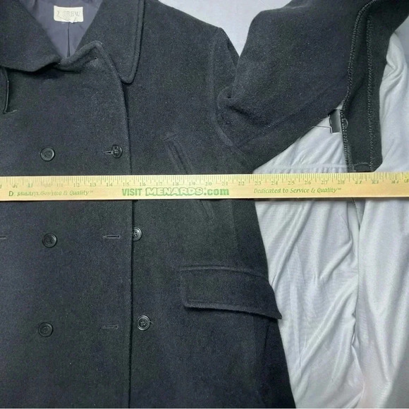 J Crew Wool Pea Coat Double Breasted Black Classic Military - Picture 6 of 13